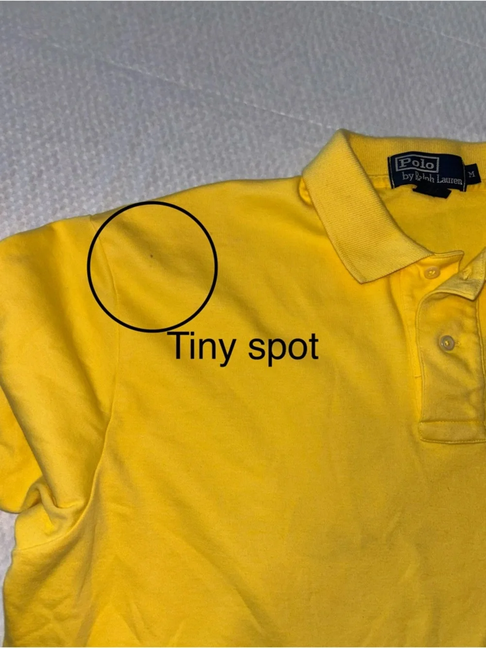 POLO RALPH LAUREN Bright Yellow Short Sleeve 100% Cotton Polo Shirt Size M